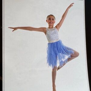 Weissman Blue and White Dance Costume